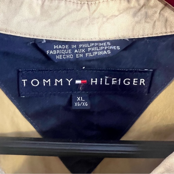 VTG Tommy Hilfiger Men's XL Harrington Full Zip Lightweight Beige Jacket Canvas - Picture 8 of 8